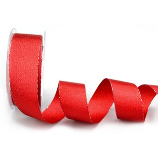 VIENNA 20 m x 40 mm ROT Metallic Dekoband mit Lurex...