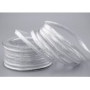 50 m x 7 mm Dekoband SILBER Brokatband Brokat glnzend...