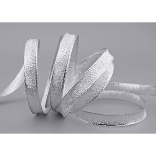 3 m x 15 mm Dekoband SILBER Brokatband Brokat glnzend mit Drahtkanten Geschenkband Deko Band Weihnachten Advent