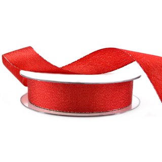 VIENNA 20 m x 25 mm ROT Metallic Dekoband mit Lurex...