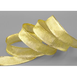 25 m x 25 mm Dekoband GOLD Brokatband Brokat glnzend mit Drahtkanten Geschenkband Deko Band Weihnachten Advent