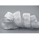 25 m x 40 mm Dekoband SILBER Brokatband Brokat glnzend...