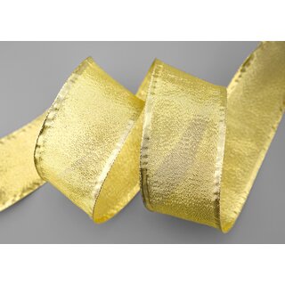 3 m x 60 mm Dekoband GOLD Brokatband Brokat glnzend mit Drahtkanten Geschenkband Deko Band Weihnachten Advent