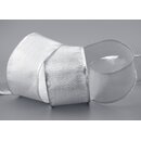 3 m x 60 mm Dekoband SILBER Brokatband Brokat glnzend...