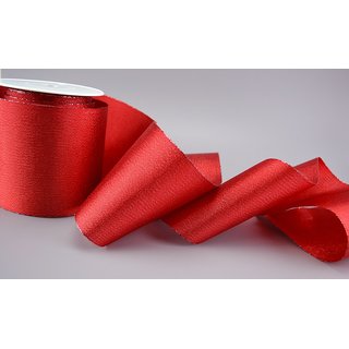 VIENNA 15 m x 10 cm ROT Metallic  Dekoband mit Lurex Brokat Geschenkband Schleifenband mit Glanz Tischband