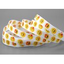 20 m x 15 mm Dekoband Emoji Smiley Emoticon Geschenkband...