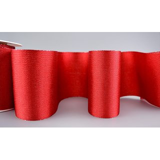 VIENNA 3 m x 10 cm ROT Metallic Dekoband mit Lurex Brokat Geschenkband Schleifenband mit Glanz Tischband