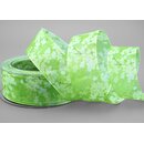 20 m x 40 mm Dekoband EVA GRN Apfelgrn Chiffon mit...