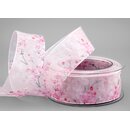 20 m x 40 mm Dekoband EVA ROSA Hellrosa Chiffon mit...