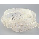 3 m x 15 mm Dekoband GLITZER CREME GOLD Geschenkband...