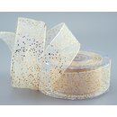 20 m x 40 mm Dekoband GLITZER CREME GOLD Geschenkband...