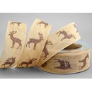 20 m x 40 mm Dekoband Hirsch Beige Hellbraun Kupfer...