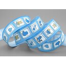 3 m x 25 mm Dekoband Baby Toys HELLBLAU Schleifeband...