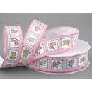 20 m x 25 mm Dekoband Baby Toys ROSA Schleifeband...