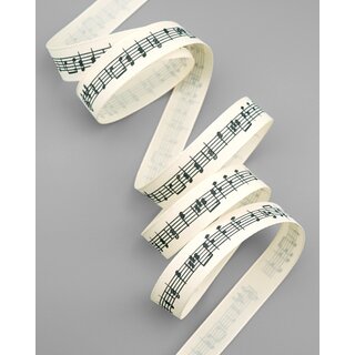 20 m x 15 mm Dekoband Musik Noten Creme Schleifeband Geschenkband Musiker Music Notenzeile Deko Band zum dekorieren nhen verpacken
