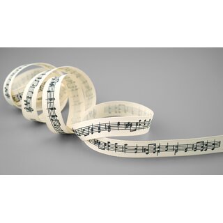 20 m x 15 mm Dekoband Musik Noten Creme Schleifeband Geschenkband Musiker Music Notenzeile Deko Band zum dekorieren nhen verpacken