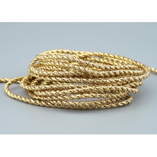 3 m x 3 mm Glitzerkordel GOLD Schnur ohne Draht Lurexkordel Weihnachtskordel Geschenkkordel glnzend zum dekorieren