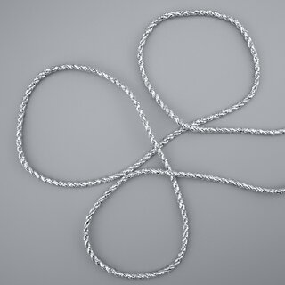 3 m x 3 mm Glitzerkordel SILBER Schnur ohne Draht Lurexkordel Weihnachtskordel Geschenkkordel glnzend zum dekorieren