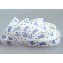 15 m x 15 mm Dekoband Happy Baby Weiss Hellblau Blau...