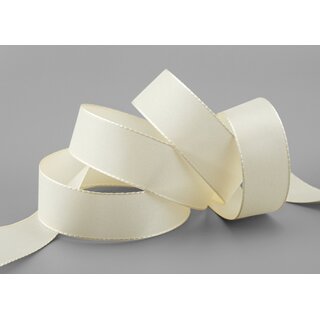 Dekoband TAFTBAND 3 m x 25 mm CREME Ivory Geschenkband...