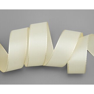 Dekoband TAFTBAND 3 m x 25 mm CREME Ivory Geschenkband Stoffband Taft Visco