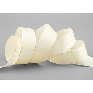 Dekoband TAFTBAND 3 m x 25 mm CREME Ivory Geschenkband Stoffband Taft Visco