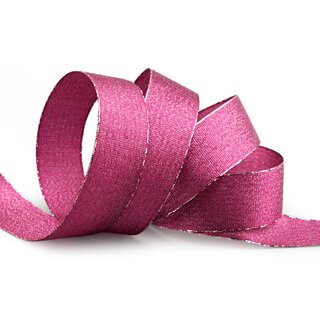 VIENNA 3 m x 25 mm BEERE Metallik Dekoband mit Lurex Brokat Geschenkband Schleifenband mit Glanz