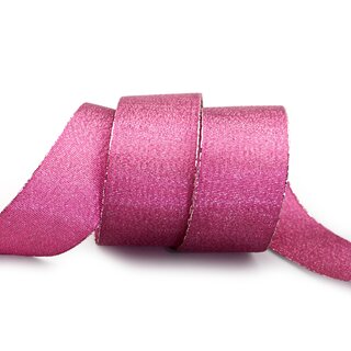 VIENNA 20 m x 40 mm BEERE Metallik Dekoband mit Lurex Brokat Geschenkband Schleifenband mit Glanz