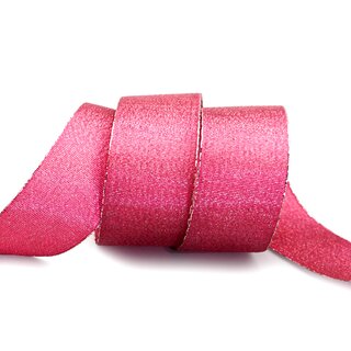 VIENNA 3 m x 40 mm PINK Silber Metallik Dekoband mit Lurex Brokat Geschenkband Schleifenband mit Glanz