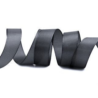 Dekoband TAFTBAND 3 m x 25 mm ANTHRAZIT Geschenkband Stoffband Taft Visco