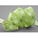 3 m x 25 mm Baumwollband Blumen GRN Dekoband...
