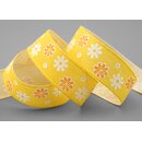 3 m x 25 mm Baumwollband Blumen GELB Dekoband...