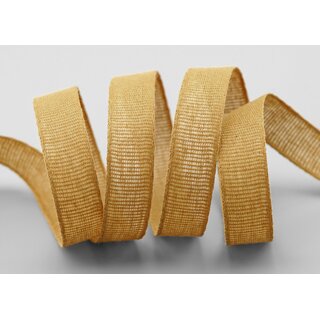 3 m x 15 mm Baumwollband Uni SENF Hellbraun Dekoband aus 100% Baumwolle umweltfreundlich biologisch abbaubar natrlich