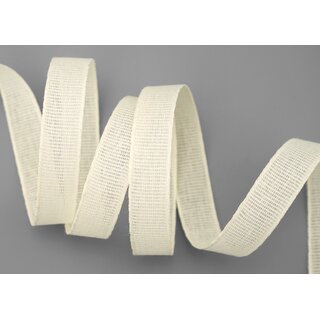 20 m x 15 mm Baumwollband Uni CREME Ivory Dekoband aus 100% Baumwolle umweltfreundlich biologisch abbaubar natrlich