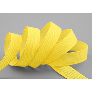 20 m x 15 mm Baumwollband Uni GELB Dekoband aus 100% Baumwolle umweltfreundlich biologisch abbaubar natrlich