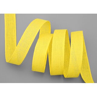 20 m x 15 mm Baumwollband Uni GELB Dekoband aus 100% Baumwolle umweltfreundlich biologisch abbaubar natrlich