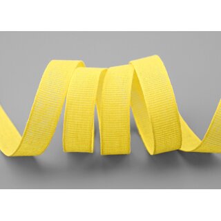 20 m x 15 mm Baumwollband Uni GELB Dekoband aus 100% Baumwolle umweltfreundlich biologisch abbaubar natrlich