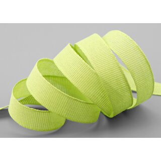 20 m x 15 mm Baumwollband Uni GRN Apfelgrn Hellgrn Dekoband aus 100% Baumwolle umweltfreundlich biologisch abbaubar natrlich