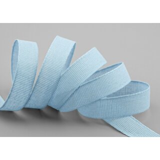 20 m x 15 mm Baumwollband Uni HELLBLAU Dekoband aus 100% Baumwolle umweltfreundlich biologisch abbaubar natrlich
