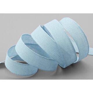 20 m x 15 mm Baumwollband Uni HELLBLAU Dekoband aus 100% Baumwolle umweltfreundlich biologisch abbaubar natrlich