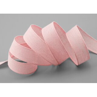 20 m x 15 mm Baumwollband Uni HELLROSA Rosa Dekoband aus 100% Baumwolle umweltfreundlich biologisch abbaubar natrlich
