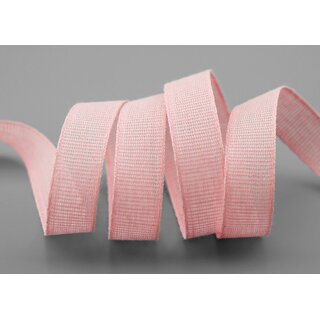 20 m x 15 mm Baumwollband Uni HELLROSA Rosa Dekoband aus 100% Baumwolle umweltfreundlich biologisch abbaubar natrlich