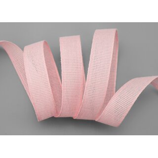 20 m x 15 mm Baumwollband Uni HELLROSA Rosa Dekoband aus 100% Baumwolle umweltfreundlich biologisch abbaubar natrlich
