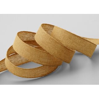 20 m x 15 mm Baumwollband Uni SENF Hellbraun Dekoband aus 100% Baumwolle umweltfreundlich biologisch abbaubar natrlich