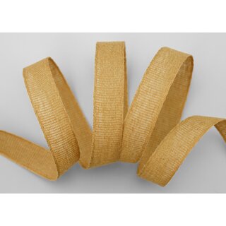 20 m x 15 mm Baumwollband Uni SENF Hellbraun Dekoband aus 100% Baumwolle umweltfreundlich biologisch abbaubar natrlich