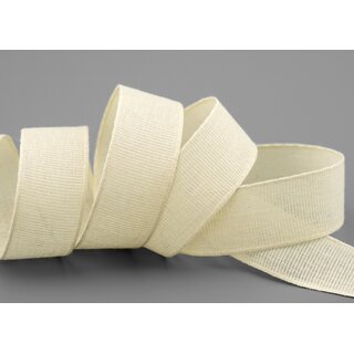 3 m x 25 mm Baumwollband Uni CREME Ivory Dekoband aus 100% Baumwolle umweltfreundlich biologisch abbaubar natrlich