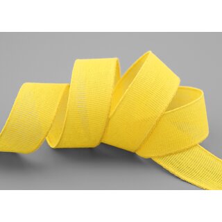 3 m x 25 mm Baumwollband Uni GELB Dekoband aus 100% Baumwolle umweltfreundlich biologisch abbaubar natrlich