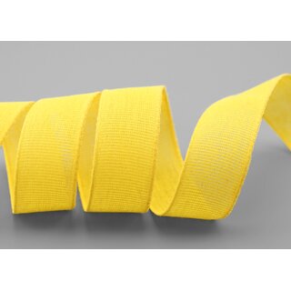 3 m x 25 mm Baumwollband Uni GELB Dekoband aus 100% Baumwolle umweltfreundlich biologisch abbaubar natrlich