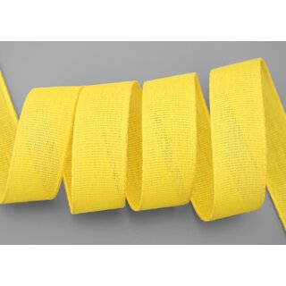 3 m x 25 mm Baumwollband Uni GELB Dekoband aus 100% Baumwolle umweltfreundlich biologisch abbaubar natrlich