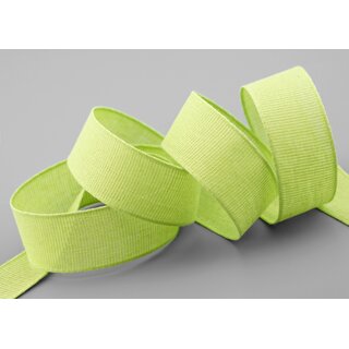 3 m x 25 mm Baumwollband Uni GRN Apfelgrn Hellgrn Dekoband aus 100% Baumwolle umweltfreundlich biologisch abbaubar natrlich